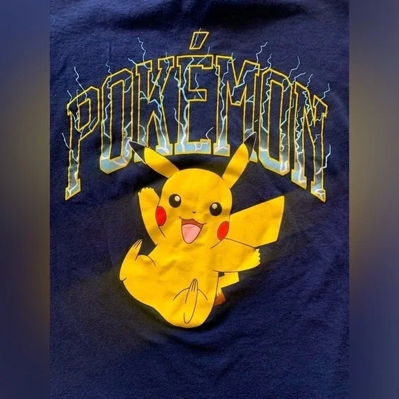 Pokemon Pikachu Navy Blue Short Sleeve Tshirt - Picture 3 of 4